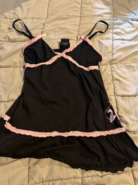 Baby Phat Black Chemise with Pink Trim